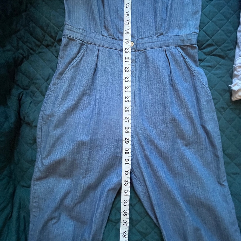 Steven Alan Sleeveless Denim Jumpsuit Size S - Picture 12 of 16